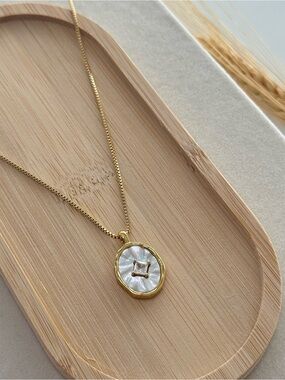 Gold Plated & Shell Sunburst Pendant Necklace - Women's Jewelry
